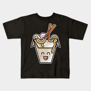 Kawaii Cute Ramen Noodles Takeaway Box Kids T-Shirt